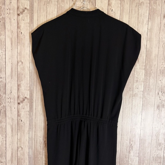Vince Black Drawstring Waist Crew Neck Jumpsuit - Picture 6 of 7